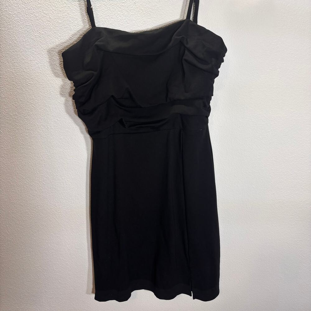 White Birch Black Ruched Bodycon Dress Size Small Sleeveless Party Cocktail